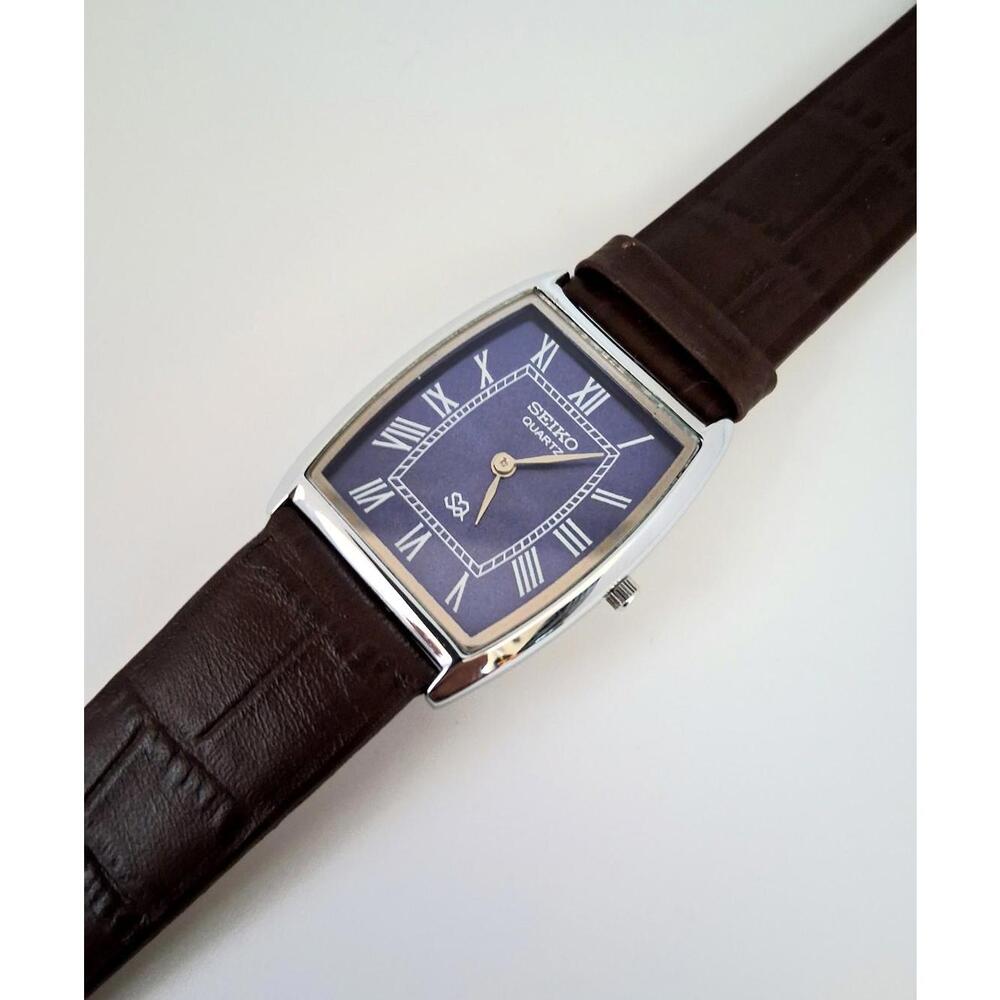 Men's Vintage Seiko Barrel/Tonneau Leather Tank RARE‎ - Picture 6 of 7